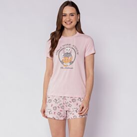 Pijama Feminino Curto Peletizado Disney Aristogatos Rosa