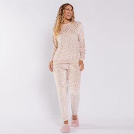 Pijama Feminino Longo Em Plush Bolinha Camila Moretti