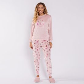 Pijama Feminino Longo Em Plush Pets Camila Moretti