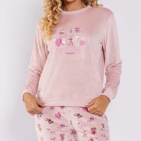 Pijama Feminino Longo Em Plush Pets Camila Moretti