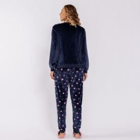 Pijama Feminino Longo Em Plush Star Girl Camila Moretti