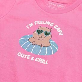 Pijama Infantil Menina 1 a 3 Anos Curto Capivara Yoyo Kids