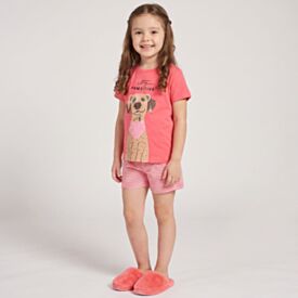 Pijama Infantil Menina 4 a 10 Anos Curto Em Algodão Marmelada Rosa