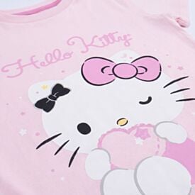 Pijama Infantil Menina 4 a 10 Anos Curto Hello Kitty Disney Rosa