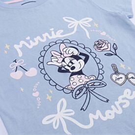 Pijama Infantil Menina 4 a 10 Anos Curto Minnie Disney Azul