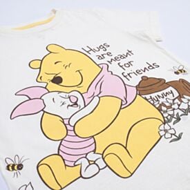 Pijama Infantil Meninas 4 a 10 Anos Curto Pooh Disney Off White