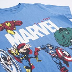 Pijama Infantil Menino 4 a 10 Anos Curto Avengers Disney Azul