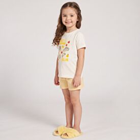 Pijama Infantil Menina 4 a 10 Anos Curto Em Algodão Marmelada Off White
