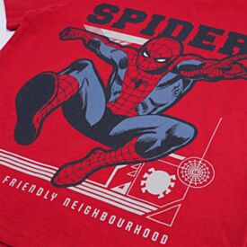 Pijama Infantil Menino 4 a 10 Anos Curto Spider Disney Vermelho