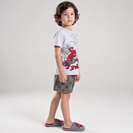 Pijama Infantil Menino 4 a 10 Anos Curto Spider Disney Mescla
