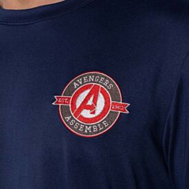 Pijama Masculino Curto Avangers Peletizado Marc Alain Vingadores Marinho