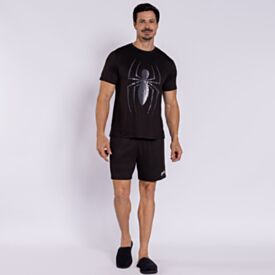Pijama Masculino Curto Marvel Spider-Man Preto