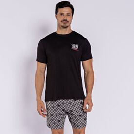 Pijama Masculino Curto Peletizado Disney Carros Preto