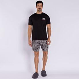Pijama Masculino Curto Peletizado Disney Carros Preto