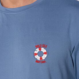 Pijama Masculino Curto Peletizado Marc Alain Nautico Azul