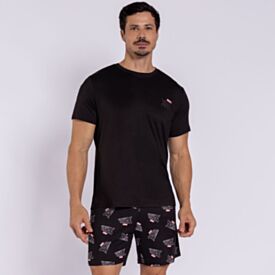 Pijama Masculino Curto Peletizado Marvel X-Men Preto