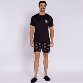 Pijama Masculino Curto Peletizado Marvel Wolverine Preto