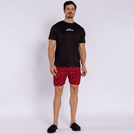Pijama Masculino Curto Peletizado Marvel Spider-Man Preto