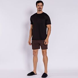 Pijama Masculino Peletizado Marc Alain Grid Preto