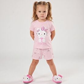 Pijama Infantil Menina 1 a 3 Anos Curto Hello Kitty Disney