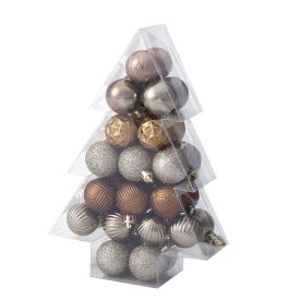 Pinheiro Mix De Bolas Natalinas 3Cm Champanhe Tuut - 34 Unidades
