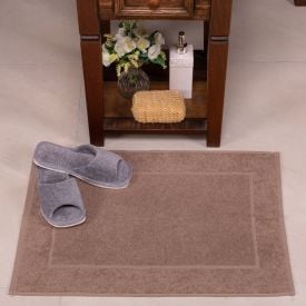 Tapete Piso Atoalhado para Banheiro 48X70cm Lumine Paris Karsten - Taupe Kansas