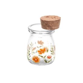 Porta Condimentos De Vidro Com Rolha De Bambu Flora Lyor - 100ml