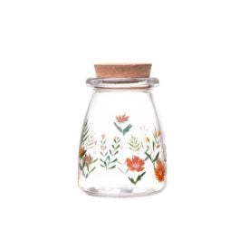 Porta Condimentos De Vidro Com Rolha De Bambu Lyor - Flora Rosa