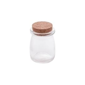 Porta Condimentos Redondo Com Tampa Rolha Lyor 100 Ml - Transparente