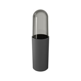 Porta Escova Dental Com Tampa Serene Coza 21Cm - Cinza Escuro