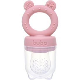 Porta Frutinhas em Silicone Ursinho Buba 6M - Rosa Claro