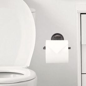 Porta Papel Higiênico Com Ventosa Ultra Sucção Arthi - Preto