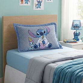 Porta Travesseiro Infantil Estampado Disney Hedrons - Stitch Relax