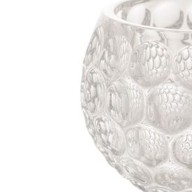 Porta Velas De Cristal Bolhas Lyor 7,5 Cm - Transparente