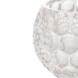 Porta Velas De Cristal Bolhas Lyor 9Cm - Transparente