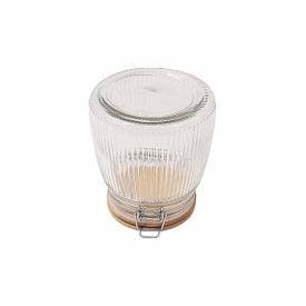 Pote Canelado Com Tampa Havan Casa 800 Ml - Transparente