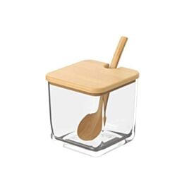 Porta Condimentos com Colher e Tampa em Bambu Brisa 330Ml Coza
