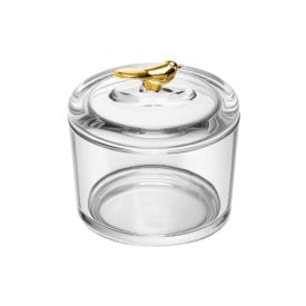 Pote Cristal com Tampa Golden Bird Wolff 7,5Cm