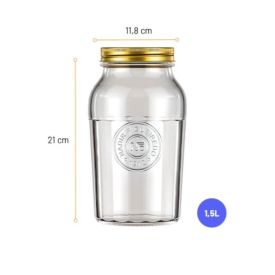 Pote De Vidro Americano Vintage 1,5 Litros Marinex - Transparente