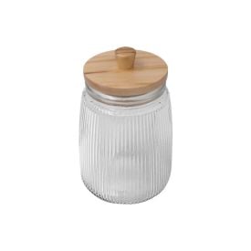 Pote de Vidro Canelado com Tampa Havan Casa 1,3 Litros - Transparente