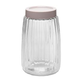 Pote de Vidro com Tampa Bege 1,7 Litros - Lyor