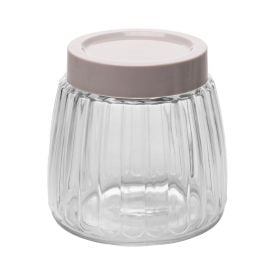 Pote de Vidro com Tampa Bege 790Ml Lyor - TAMPA BEGE