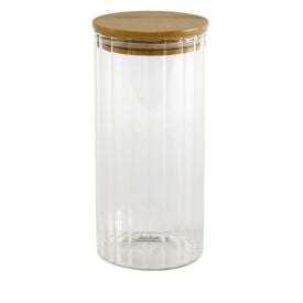 Pote De Vidro Com Tampa Em Bambu Gourmet Wolff  - 800ml