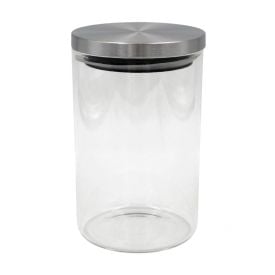 Pote de Vidro com Tampa Inox 1 Litro Inga Import - Transparente
