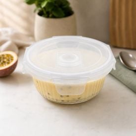 Pote de Vidro Hermético Redondo Canelado Havan Casa 620Ml - Transparente