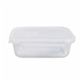 Pote de Vidro Hermético Retangular Canelado Havan Casa 370Ml - Transparente