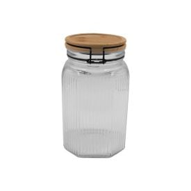 Pote Hermético Com Tampa De Bambu 1,5 Litro Havan Casa - Vidro