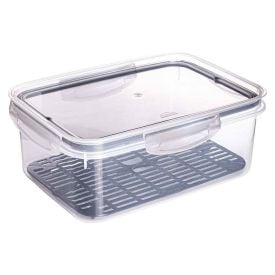 Pote Hermético De Plástico Com Escorredor Plasútil 2,6 Litros - Transparente
