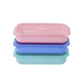 Jogo De Potes Hermético Para Micro-Ondas 500Ml Dup 3 Peças - Colors