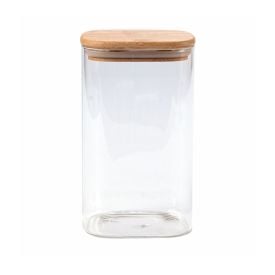 Pote Hermético Quadrado Com Tampa Havan Casa 1,35 Litros - Bambu